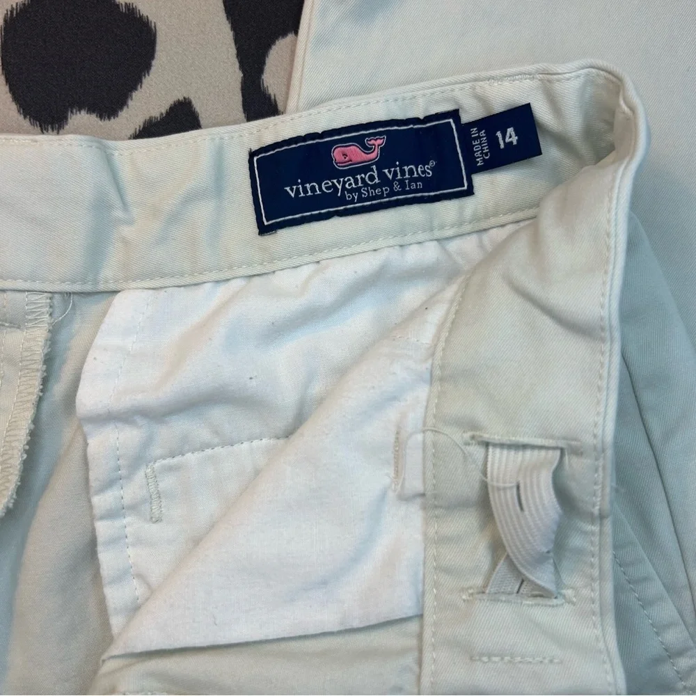 Vineyard Vines by Shep & Ian Khaki Pants | Size 14 | Embroidered Whale Logo